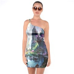 Fantastic World Fantasy Painting One Shoulder Ring Trim Bodycon Dress by Ket1n9