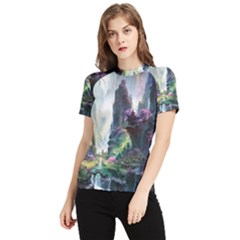 Fantastic World Fantasy Painting Women s Short Sleeve Rash Guard by Ket1n9