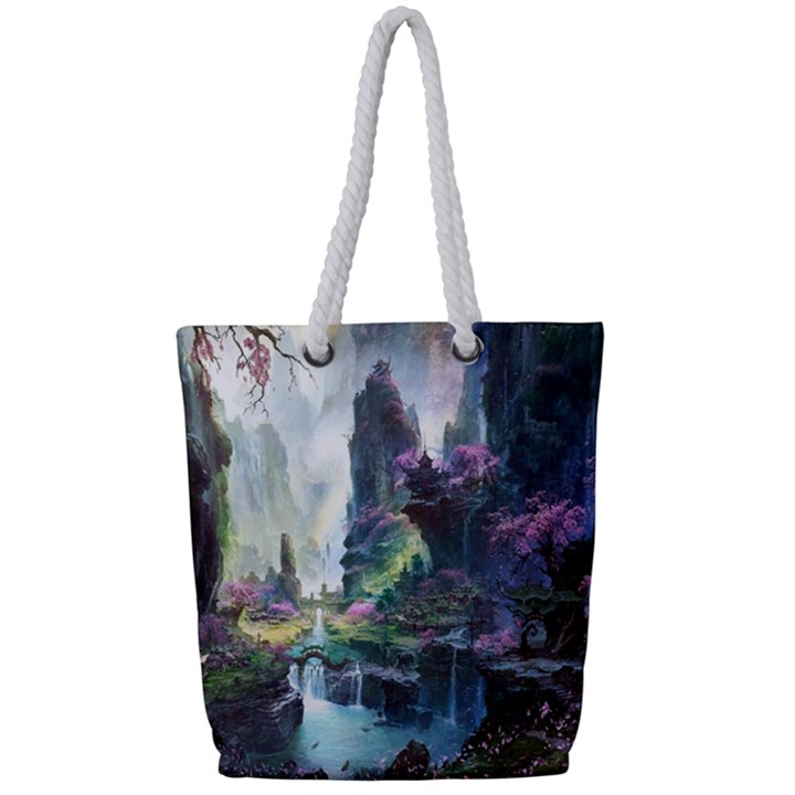 Fantastic World Fantasy Painting Full Print Rope Handle Tote (Small)