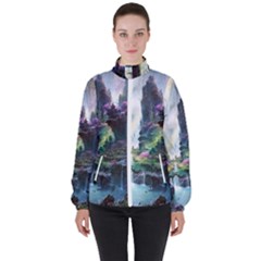 Fantastic World Fantasy Painting Women s High Neck Windbreaker by Ket1n9