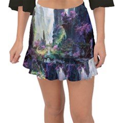 Fantastic World Fantasy Painting Fishtail Mini Chiffon Skirt by Ket1n9