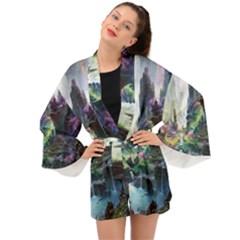 Fantastic World Fantasy Painting Long Sleeve Kimono by Ket1n9