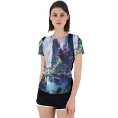 Fantastic World Fantasy Painting Back Cut Out Sport T-shirt by Ket1n9