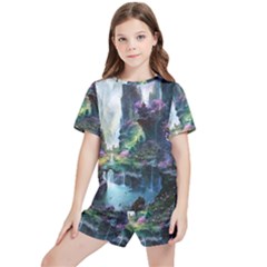 Fantastic World Fantasy Painting Kids  T-shirt And Sports Shorts Set by Ket1n9