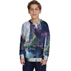 Fantastic World Fantasy Painting Kids  Crewneck Sweatshirt by Ket1n9