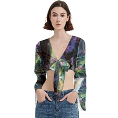 Fantastic World Fantasy Painting Trumpet Sleeve Cropped Top