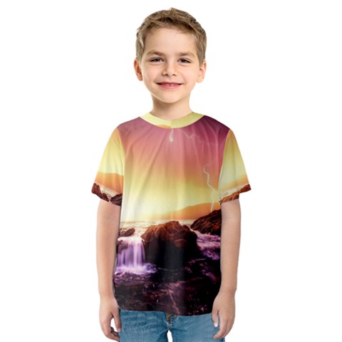 California Sea Ocean Pacific Kids  Sport Mesh T-shirt by Ket1n9