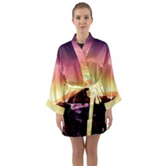 California Sea Ocean Pacific Long Sleeve Satin Kimono by Ket1n9