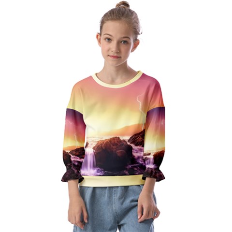 California Sea Ocean Pacific Kids  Cuff Sleeve Top by Ket1n9