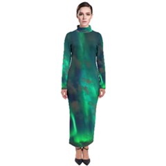 Northern-lights-plasma-sky Turtleneck Maxi Dress by Ket1n9