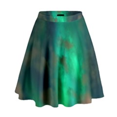 Northern-lights-plasma-sky High Waist Skirt