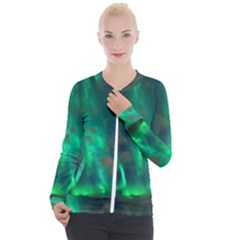 Northern-lights-plasma-sky Casual Zip Up Jacket