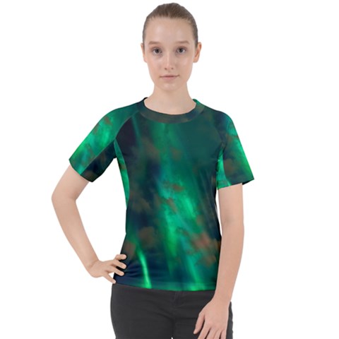 Northern-lights-plasma-sky Women s Sport Raglan T-shirt by Ket1n9