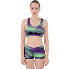 Aurora Stars Sky Mountains Snow Aurora Borealis Work It Out Gym Set by Ket1n9