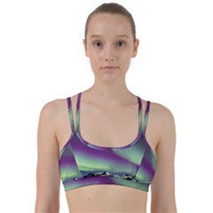 Aurora Stars Sky Mountains Snow Aurora Borealis Line Them Up Sports Bra