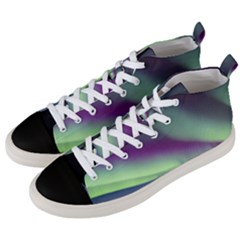 Aurora Stars Sky Mountains Snow Aurora Borealis Men s Mid-top Canvas Sneakers by Ket1n9