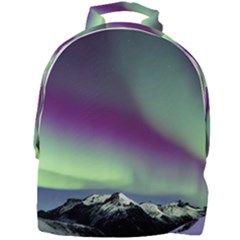 Aurora Stars Sky Mountains Snow Aurora Borealis Mini Full Print Backpack by Ket1n9