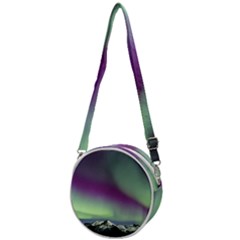 Aurora Stars Sky Mountains Snow Aurora Borealis Crossbody Circle Bag