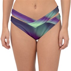 Aurora Stars Sky Mountains Snow Aurora Borealis Double Strap Halter Bikini Bottoms