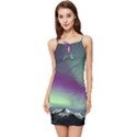 Aurora Stars Sky Mountains Snow Aurora Borealis Summer Tie Front Dress View1