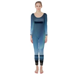 Aurora Borealis Lofoten Norway Long Sleeve Catsuit by Ket1n9