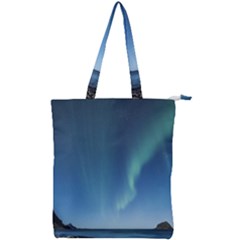 Aurora Borealis Lofoten Norway Double Zip Up Tote Bag by Ket1n9