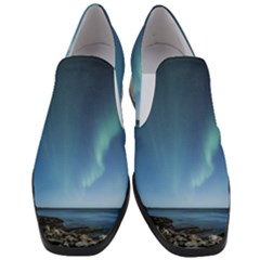 Aurora Borealis Lofoten Norway Women Slip On Heel Loafers by Ket1n9