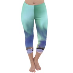 Aurora Borealis Alaska Space Capri Winter Leggings 