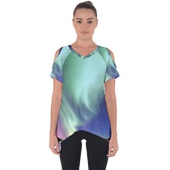 Aurora Borealis Alaska Space Cut Out Side Drop T-shirt by Ket1n9