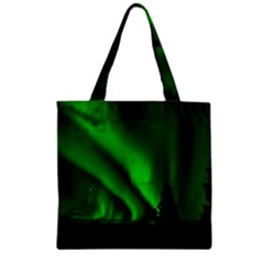 Aurora Borealis Northern Lights Zipper Grocery Tote Bag by Ket1n9