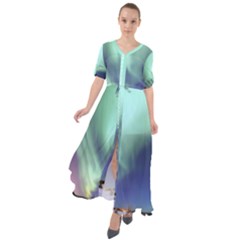 Aurora Borealis Alaska Space Waist Tie Boho Maxi Dress by Ket1n9