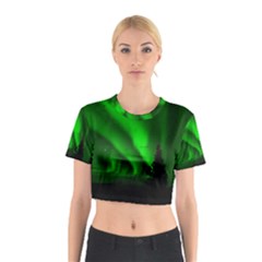 Aurora Borealis Northern Lights Cotton Crop Top by Ket1n9