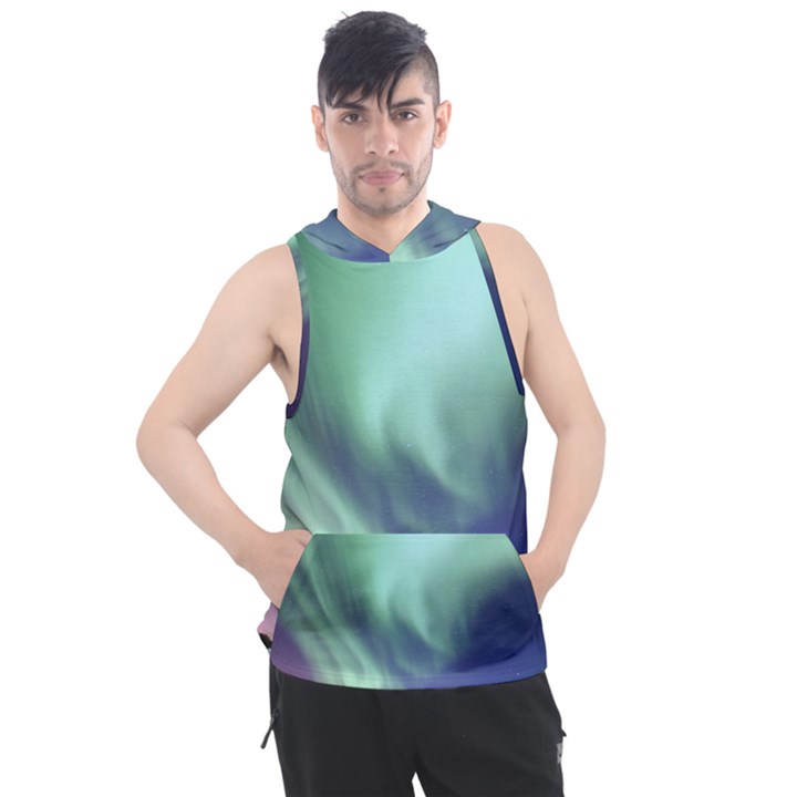 Aurora Borealis Alaska Space Men s Sleeveless Hoodie