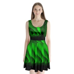 Aurora Borealis Northern Lights Split Back Mini Dress  by Ket1n9