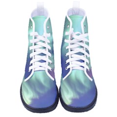 Aurora Borealis Alaska Space Men s High-top Canvas Sneakers by Ket1n9