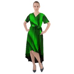 Aurora Borealis Northern Lights Front Wrap High Low Dress by Ket1n9