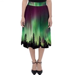 Aurora Borealis Northern Lights Classic Midi Skirt