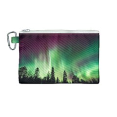 Aurora Borealis Northern Lights Canvas Cosmetic Bag (medium) by Ket1n9