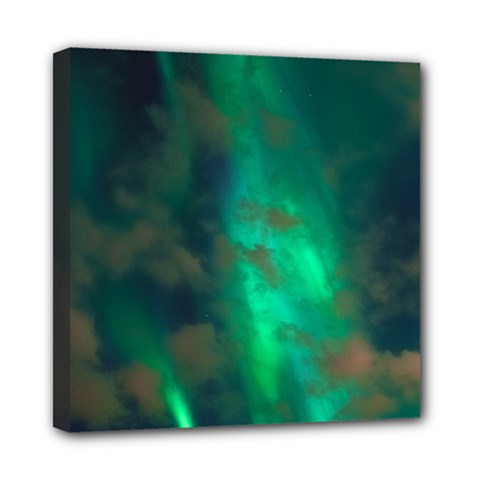 Northern Lights Plasma Sky Mini Canvas 8  X 8  (stretched) by Ket1n9