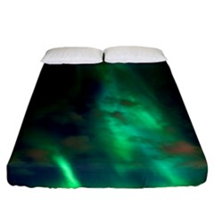 Northern Lights Plasma Sky Fitted Sheet (california King Size) by Ket1n9