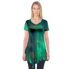 Northern Lights Plasma Sky Short Sleeve Tunic  by Ket1n9