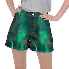 Northern Lights Plasma Sky Women s Ripstop Shorts by Ket1n9