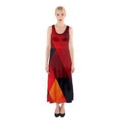 Abstract Triangle Wallpaper Sleeveless Maxi Dress by Ket1n9