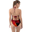 Abstract Triangle Wallpaper Halter Cut-Out One Piece Swimsuit View2