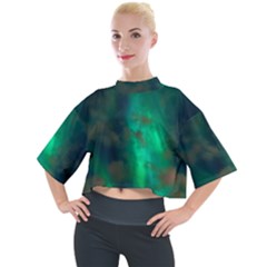 Northern Lights Plasma Sky Mock Neck T-shirt by Ket1n9