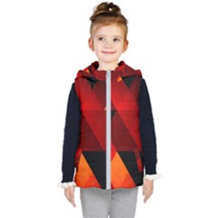 Abstract Triangle Wallpaper Kids  Hooded Puffer Vest by Ket1n9