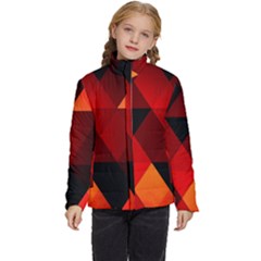 Abstract Triangle Wallpaper Kids  Puffer Bubble Jacket Coat by Ket1n9