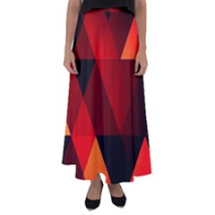 Abstract Triangle Wallpaper Flared Maxi Skirt by Ket1n9