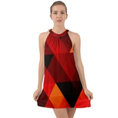 Abstract Triangle Wallpaper Halter Tie Back Chiffon Dress by Ket1n9