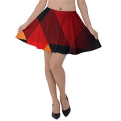 Abstract Triangle Wallpaper Velvet Skater Skirt by Ket1n9